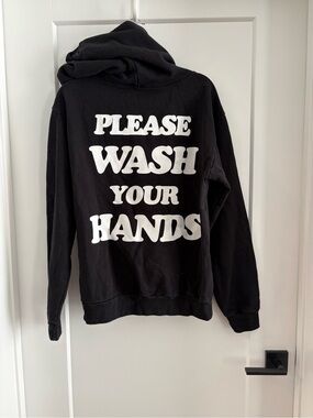 TALENTLESS Black Graphic 'PLEASE WASH YOUR HANDS' Hoodie